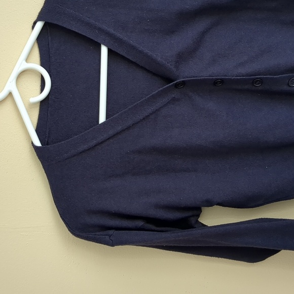 Medium Dazy Button Front Cardigan Sweater Solid Dark Blue - Picture 3 of 14